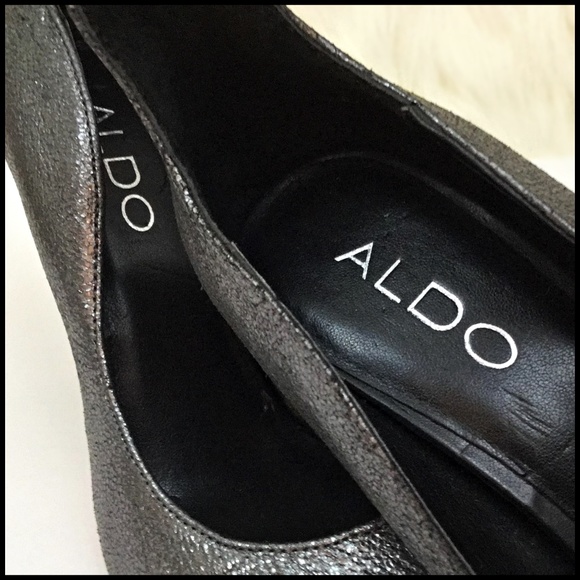 Aldo Pewter Leather Dress Pumps - Picture 6 of 9
